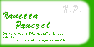 nanetta panczel business card